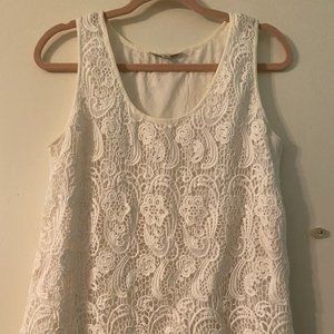 Cabi White Lace Tank